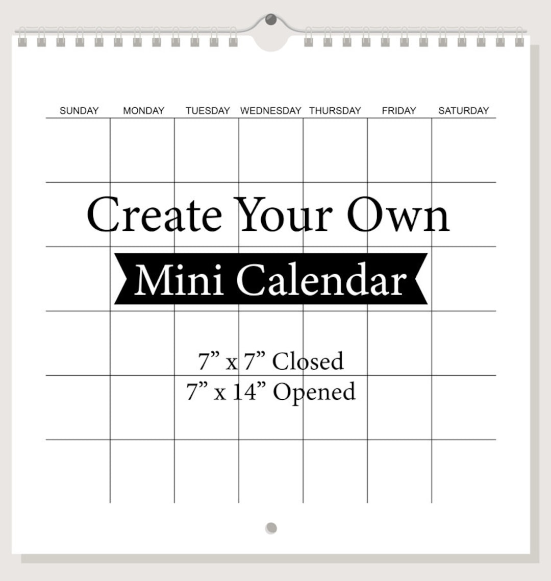 7x7 - Mini Spiral Scrapbook Calendar - Etsy