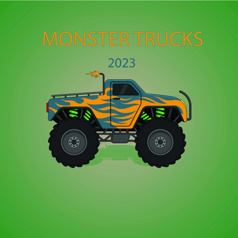 Monster Truck 2023 Wall Calendar Etsy