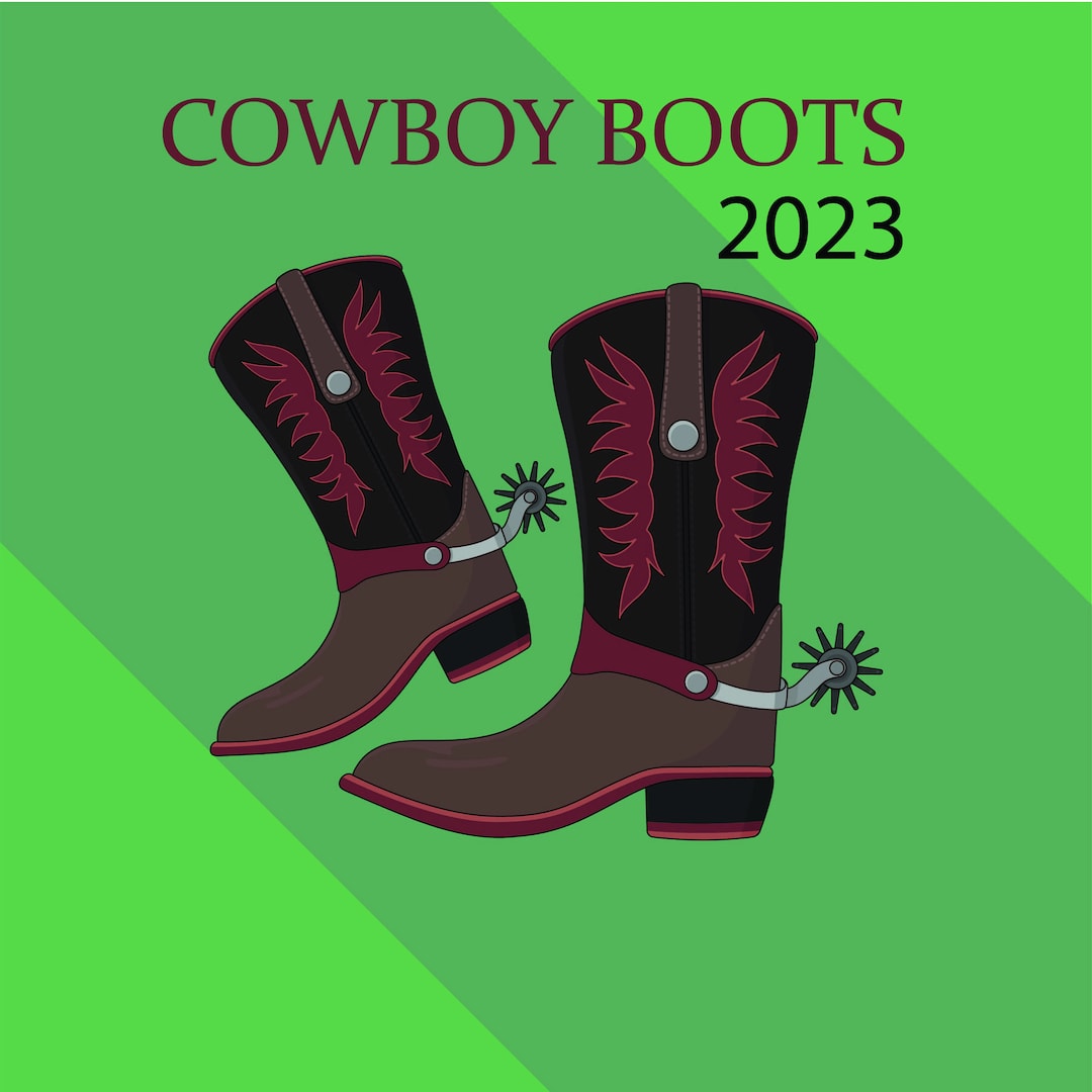 Cowboy Boots 2023 Wall Calendar Etsy