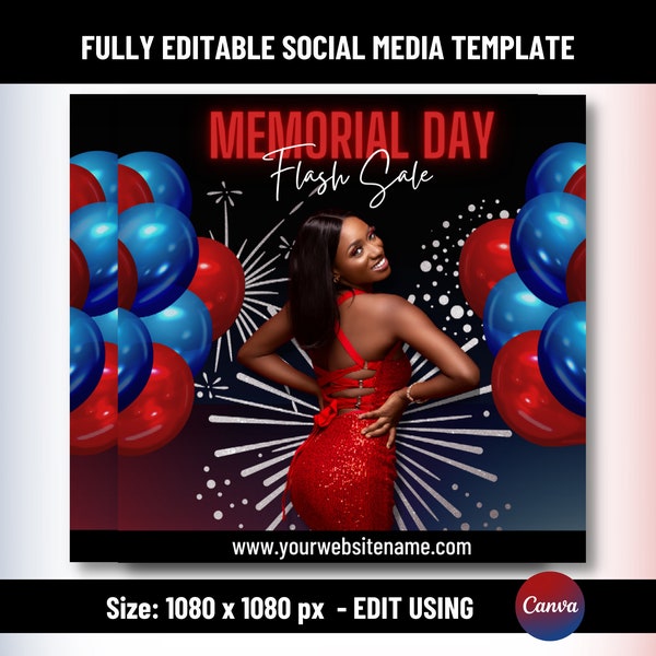 Memorial Day Flyer, Memorial Day Sale Flyer, Memorial Day Sale Template, Patriotic Party, Diy Premade Flyer, 4th of July Sale