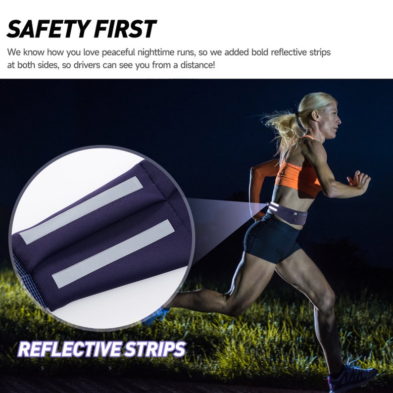 Athlene No Bounce Running Belt Bag With Adjustable Belt 3 Pockets and