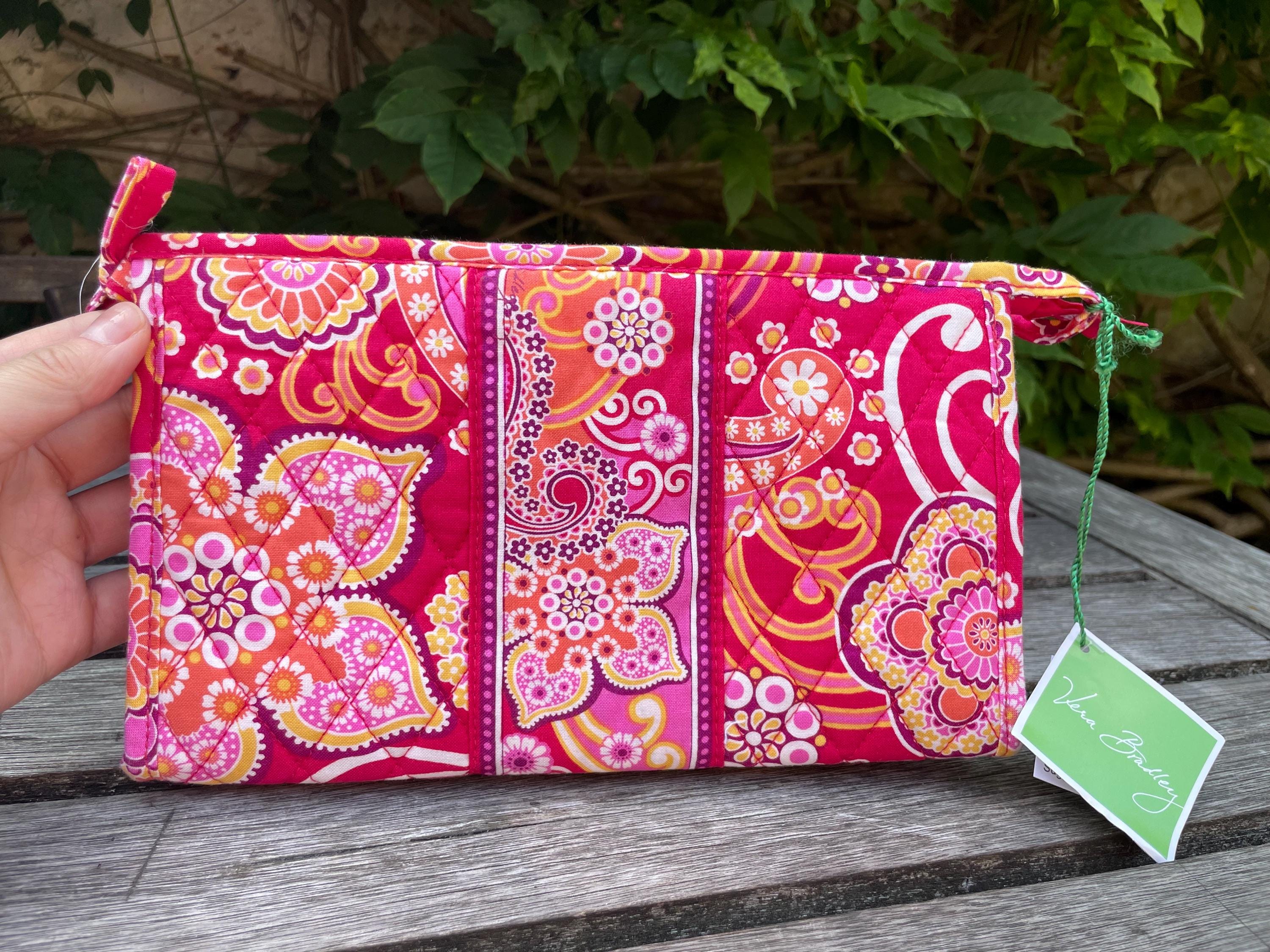Vera Bradley Medium Bow Cosmetic Raspberry Fizz Zippered Pouch