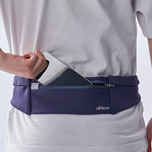 Athlene No Bounce Running Belt Bag with Adjustable Belt 3 Pockets and Key Clip Waist Pack Bag with Reflective Strips for Night Walks Safely