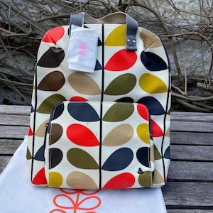 Orla Kiely Ladies Bestie Backpack in Classic Multi-Stem
