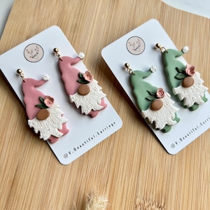 I am Lucky || Handmade Polymer Clay Positive Affirmation Earrings | Gnome Statement Earrings | Gnome Clay Earrings | Spring Clay Earrings
