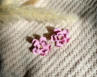 Large Polymer Clay Flower Earrings: Stainless Steel Posts, Affirmation Jewelry
