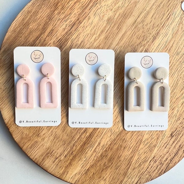 I am Open || Handmade Polymer Clay Affirmation Statement Earrings | Polymer Clay Jewelry |Clay Arch Earrings | Lightweight | Stainless Steel