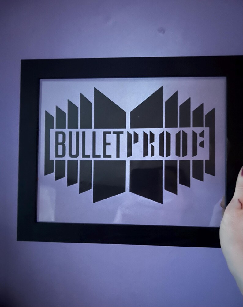 BTS Bulletproof Framed Image - Etsy