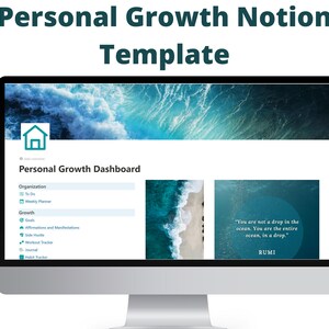 Personal Growth Notion Template- Ocean Theme