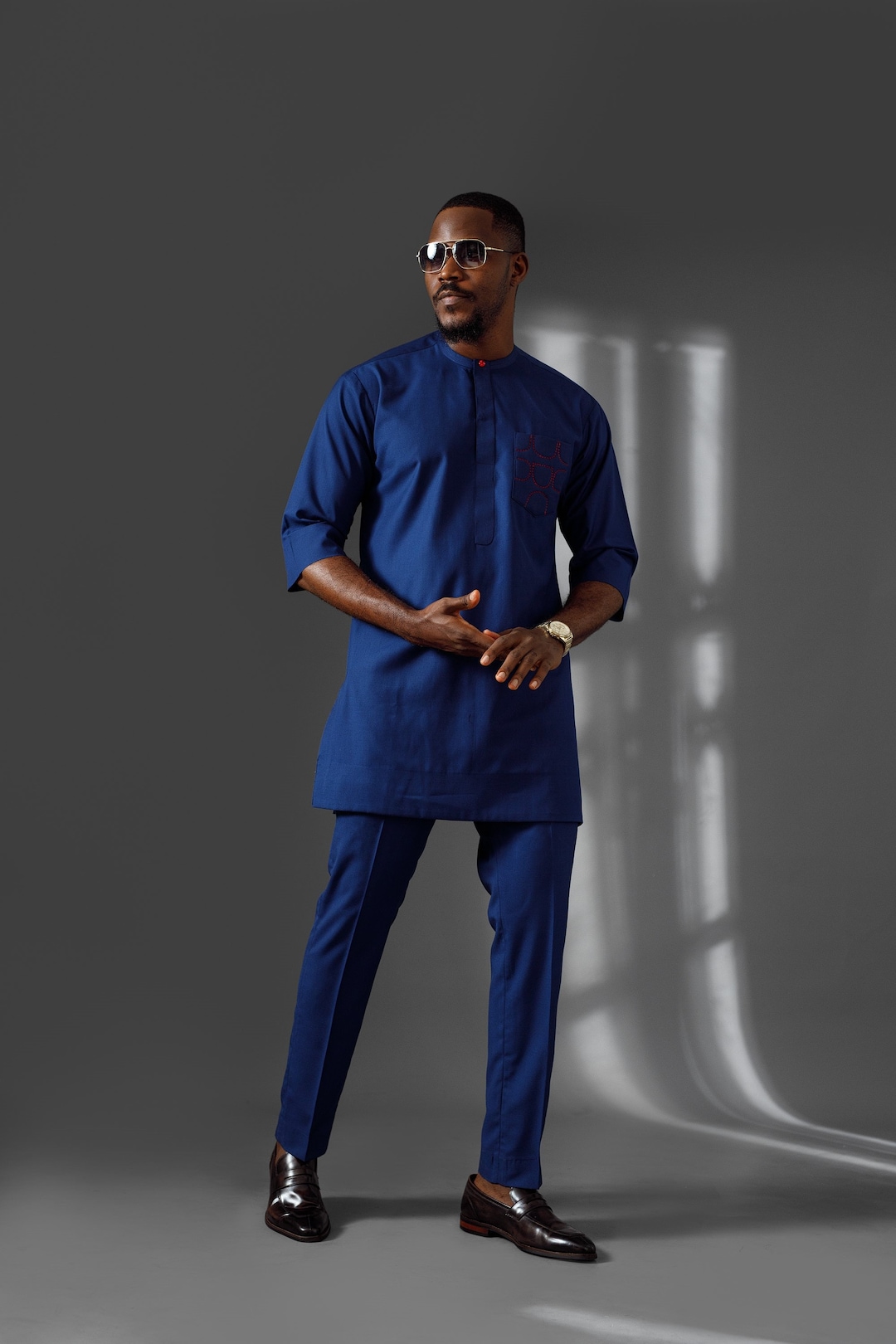 Royal Blue Kaftan, Mens African Wears, Mens Traditional Outfit, Mens Clothing, Dashiki, African Men's suit, JOSHAMORAFRICA