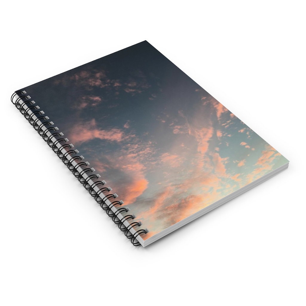 Cloudy Sunset Ruled Line Spiral Notebook | Softcover Journal Notebook ...