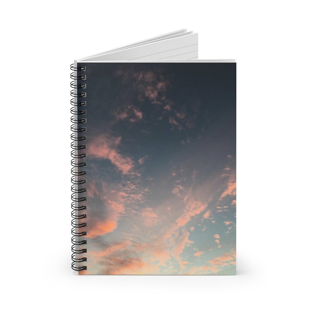 Cloudy Sunset Ruled Line Spiral Notebook | Softcover Journal Notebook ...