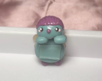 Bibble Barbie Hipper Clay Handmade Teal and Purple Phone and Laptop Accessory
