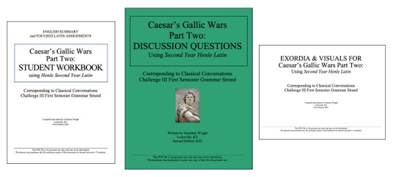 Caesar's Gallic Wars Part Two Teaching Bundle for High School studying Henle Second Year Latin (CC Challenge 3)
