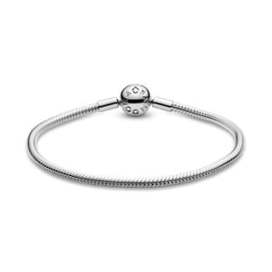 Pandora Moments Mesh Bracelet/Original Pandora Moments Snake Link Bracelet/ Moments Round Ball Clasp Snake Chain Bracelet/  Sliver/ Gifts