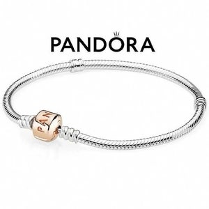 Pandora Moments Classic Snake Chain armband, damesarmband, alledaagse armband, gespsluiting, sterling zilveren armband, armband voor bedels