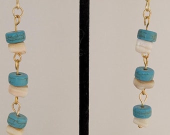 Turquoise stone drop earrings