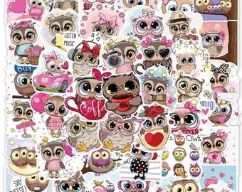 Stickers High quality Cartoon Cute Owl/Cool Waterproof/Luggage/Skateboard/Guitar/Laptop