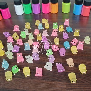 Piggy Miniature Figurines Pig Figurines Toy Kawaii Mini Pig Home Garden Decoration Pig Miniature Statue Luminous Pink Pig Gift Toys