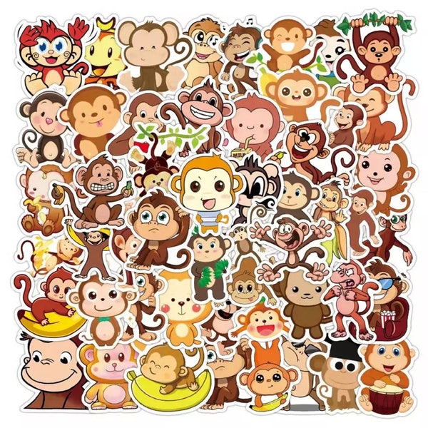 Leuke Cartoon Monkey Animal Stickers Hoge kwaliteit/Cool Waterdicht/Bagage/Skateboard/Gitaar/Laptop