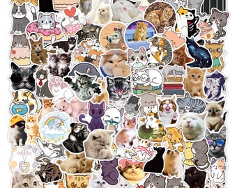 Stickers High quality Cute Cat/Animal/Cool Waterproof/Luggage/Skateboard/Guitar/Laptop