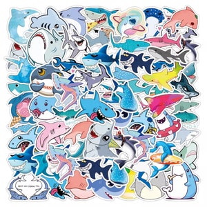 Kawaii Haifische Meerestier Aufkleber Hohe Qualität / Cool Wasserdicht / Gepäck / Skateboard / Gitarre / Laptop