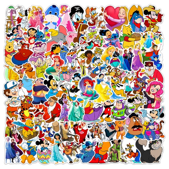  100Pcs Disney Cartoon Sticker for Kids, Cute Mixed
