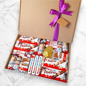 Boîte cadeau chocolat Kinder Bueno Étiquette cadeau personnalisée Panier Kinder Boîte à friandises Boîte de bonbons Cadeau Cadeau pour lui/elle Cadeau de remerciement