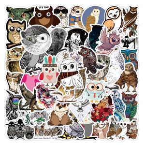 Kawaii Owl Birds Stickers High quality/Gift/Cool Waterproof/Luggage/Skateboard/Guitar/Laptop