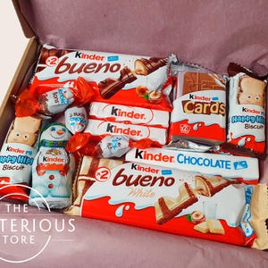 Kinder Bueno Chocolate Gift Box Personalised Gift Tag Kinder Hamper Treat Box Box Of Sweets Present Gift For Him/Her Thank You Gift