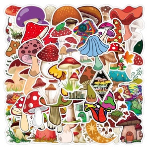 Kawaii Mushroom Plant Stickers High quality/Gift/Cool Waterproof/Luggage/Skateboard/Guitar/Laptop