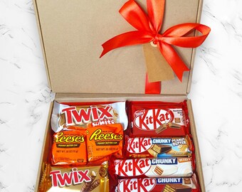 Chocolate Bar Gift Box Personalised Gift Tag Chocolate Hamper Treat Box Box Of Sweets Present Gift For Him/Her Thank You Gift