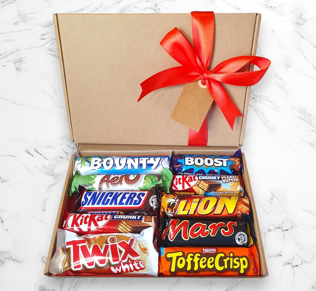 Chocolate Bar Gift Box, Personalised Gift Tag, Chocolate Hamper, Treat