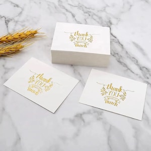 Thank You Cards, Gold Embossed Note Cards, Cards Luxury High quality Thank You So Much Spot Gold Foil Cards for wedding holiday gift