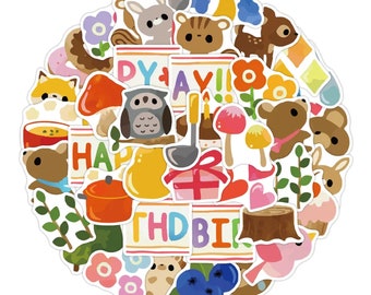 Stickers High quality Cute Cartoon Forest Animals/Cool Waterproof/Luggage/Skateboard/Guitar/Laptop