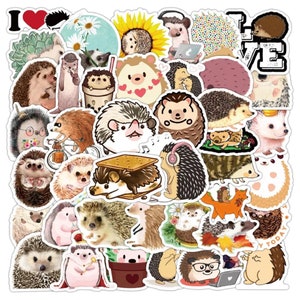 Kawaii Cartoon Hedgehog Animal Stickers High quality/Gift/Cool Waterproof/Luggage/Skateboard/Guitar/Laptop