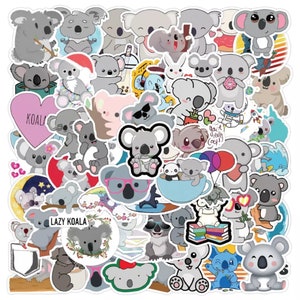 Bonitas pegatinas de animales de dibujos animados de koala kawaii de alta calidad, resistentes al agua, para equipaje, patineta, guitarra y ordenador portátil
