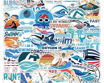 Kawaii Swimming Sport Stickers High quality/Gift/Cool Waterproof/Luggage/Skateboard/Guitar/Laptop