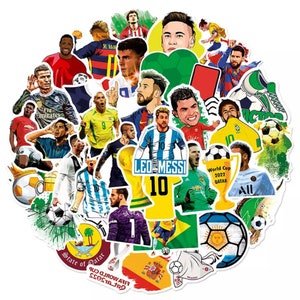 Pegatinas de fútbol de la Copa del Mundo de Qatar de alta calidad, geniales, impermeables, para equipaje, monopatín, guitarra y portátil