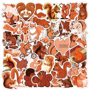 Kawaii Cartoon Squirrel Animal Stickers High quality Randomly/Waterproof Reusable VINYL/Gift/Luggage/Skateboard/Guitar/Laptop