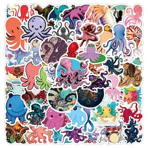 Kawaii Octopus Cartoon Stickers/Octopus Animal Random Stickers High quality/Gift/Cool Waterproof/Luggage/Skateboard/Guitar/Laptop