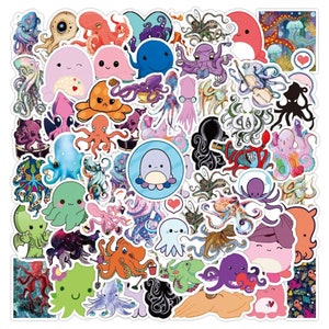 Kawaii Octopus Cartoon Stickers/Octopus Animal Random Stickers High quality/Gift/Cool Waterproof/Luggage/Skateboard/Guitar/Laptop