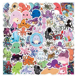 Kawaii Octopus Cartoon Stickers/Octopus Animal Random Stickers High quality/Gift/Cool Waterproof/Luggage/Skateboard/Guitar/Laptop