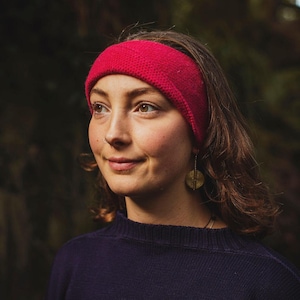 Soft Merino Lambswool ‘Twist’ Headband in Hot Pink &#39;Chianti&#39;