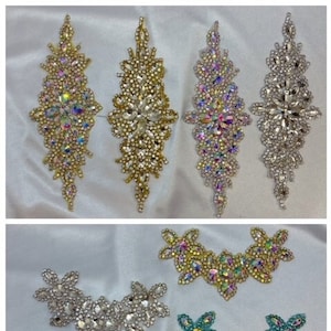 15 colors of Rhinestone Patch, rhinestone applique for bridal dress, evening dress and decoration, quick shipping from USA