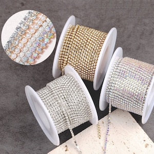 10 yards of Gold and Silver Rhinestone Chain, Immediate shipping from USA