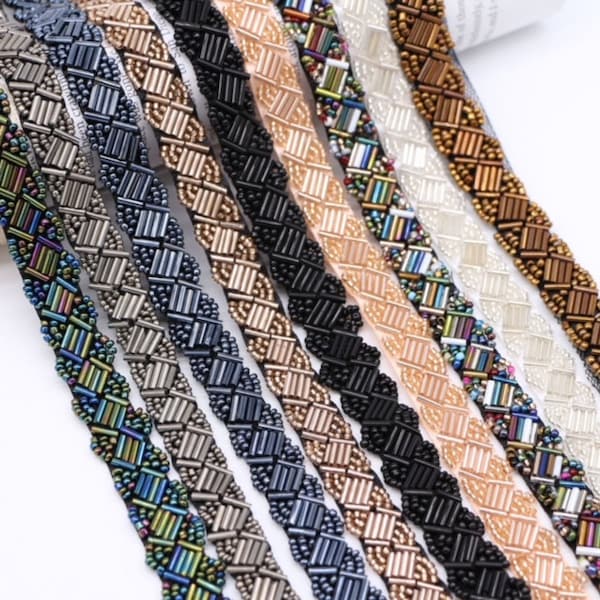 beaded Trim by yards, 1.5 cm wide, perfect for DIY, sewing and crafting project, immediate shipping from USA