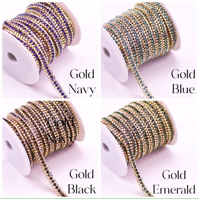 4mm Wide Multi-colored Rhinestone String, 3mm High Quality Glass ...