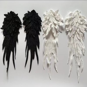 25 colors of A Pair of Large Wing applique made of polyester cotton in large size, 5.5X 16 inches, quick shipping from USA