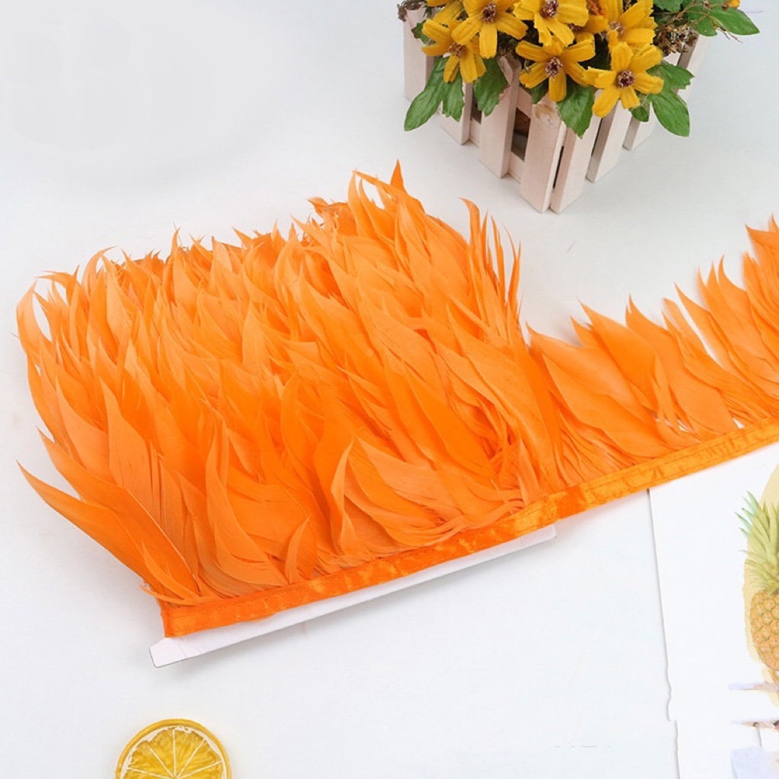 Rooster Feather Trim by Yard Available for Immediate Shipment Etsy